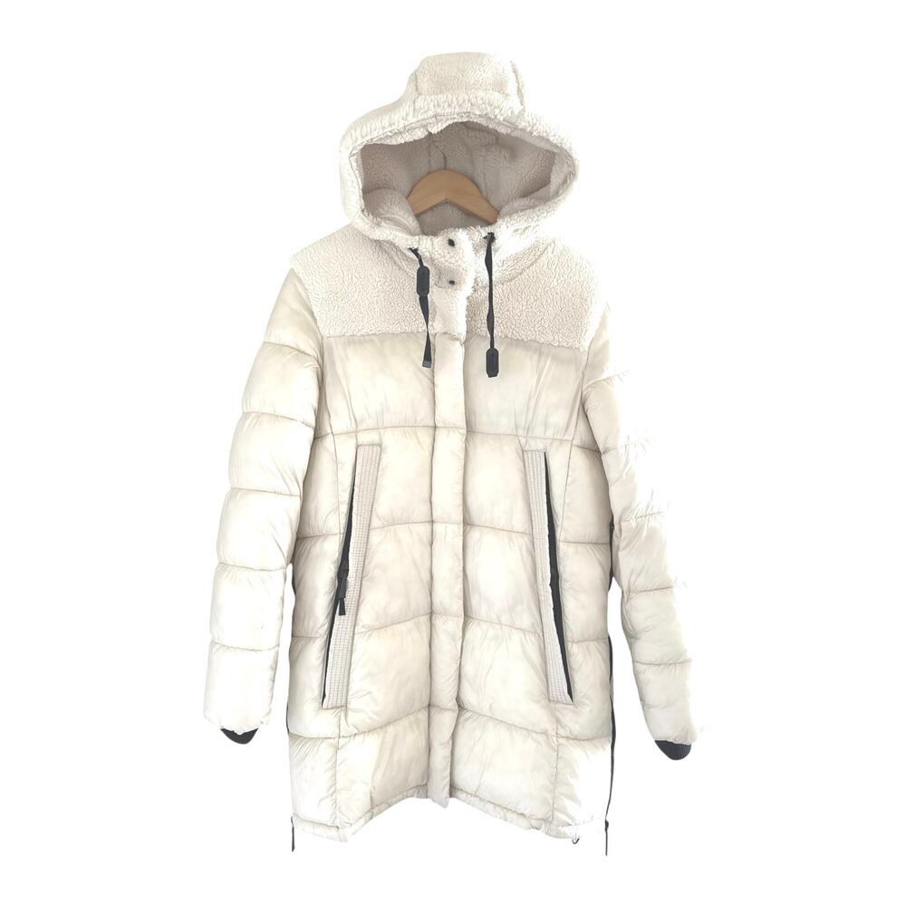 KOOLABURRA By UGG Hooded Puffer Jacket Cream Color Women’s Size Small